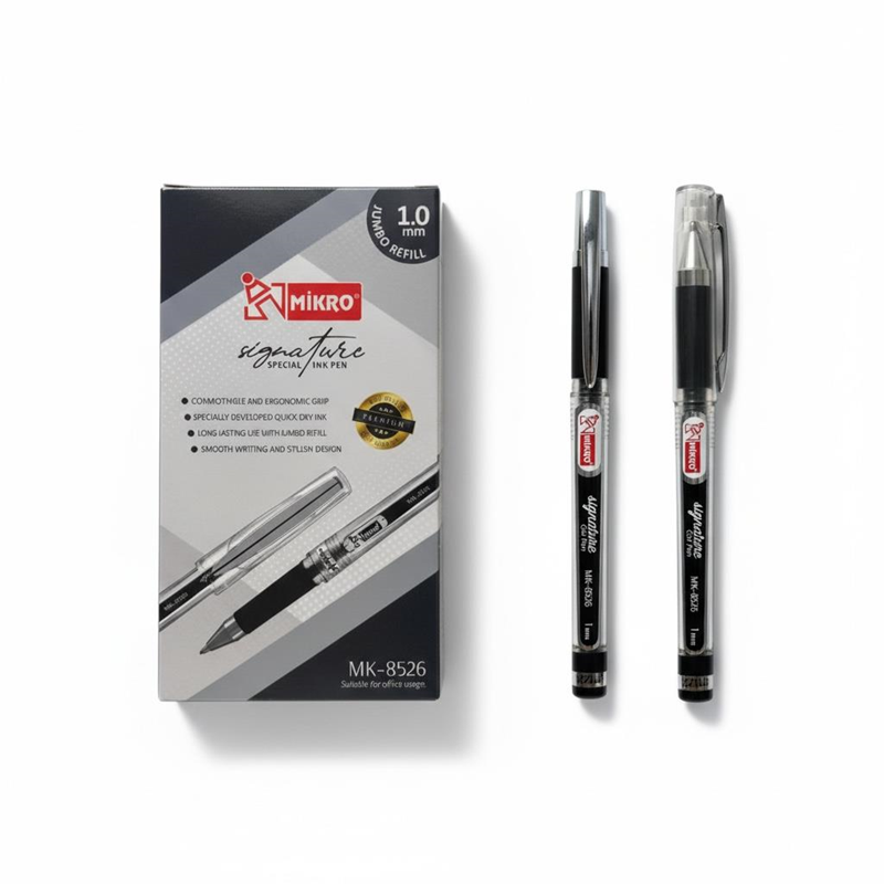 Mikro İmza Kalemi Dev Jumbo Boy 1.0 Mm Siyah Renk 12'Li Paket