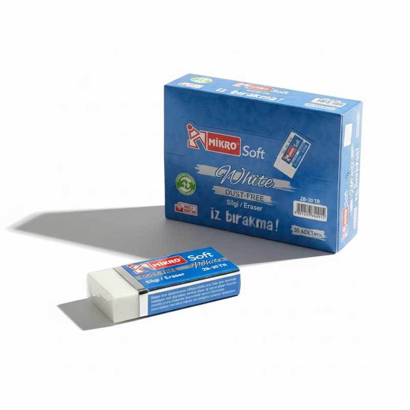 Mikro Beyaz Soft Silgi 30'Lu Paket