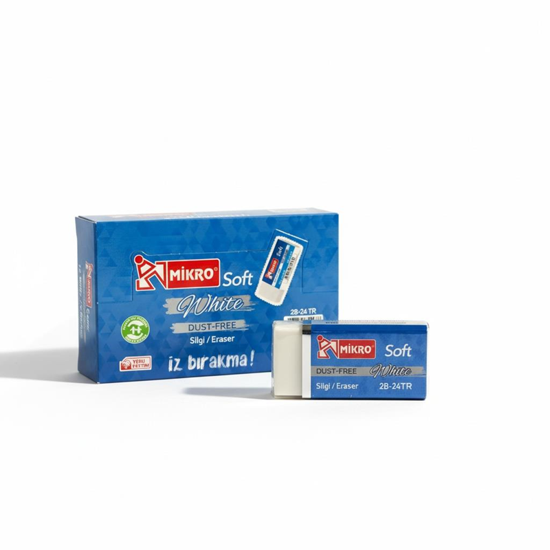 Mikro Beyaz Soft Silgi 24'Lü Paket