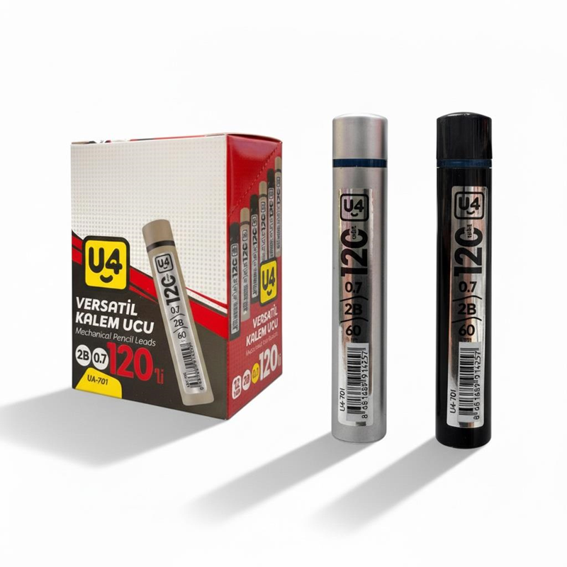 U4 120'Li 0.7 Uç Siyah Gümüş Renk 12'Li Paket U4 120'Li 0.7 Uç Siyah Gümüş Renk 12'Li Paket