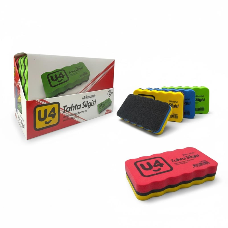 U4 Mıknatıslı Tahta Silgisi 12'Li Paket