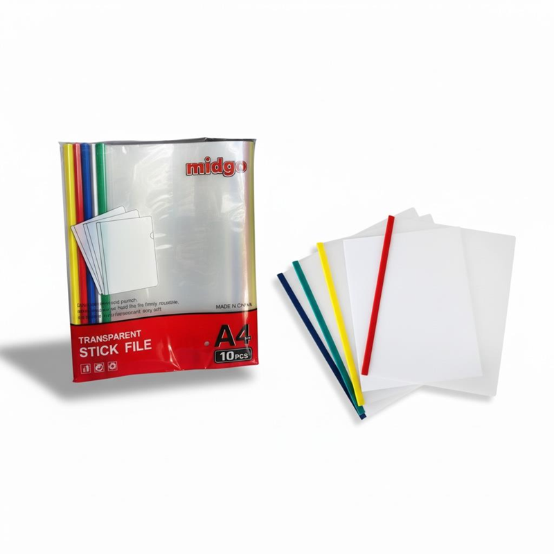 Sıkıştırmalı Sürgülü Dosya Karışık Renk 10'Lu Paket