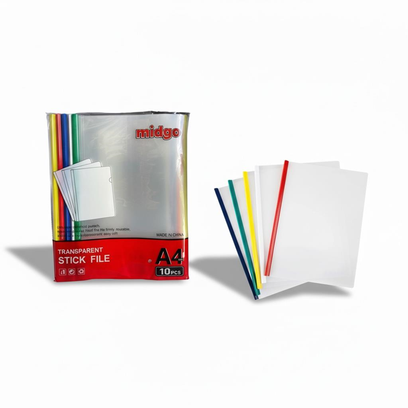 Sıkıştırmalı Sürgülü Dosya Karışık Renk 10'Lu Paket