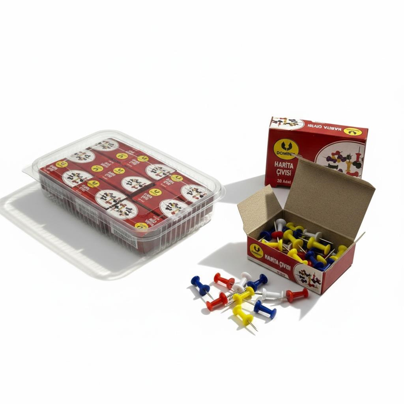 Harita Çivisi Renkli 20 Adet 24'Lü Box Harita Çivisi Renkli 20 Adet 24'Lü Box