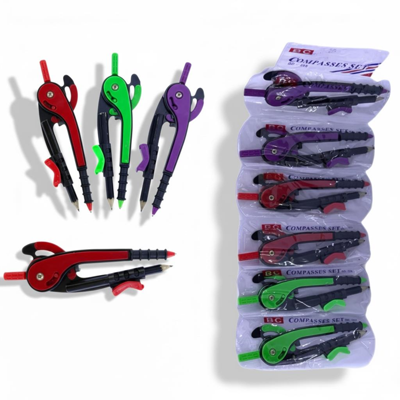 Plastik Pergel Açı Ölçerli 6'Lı Paket