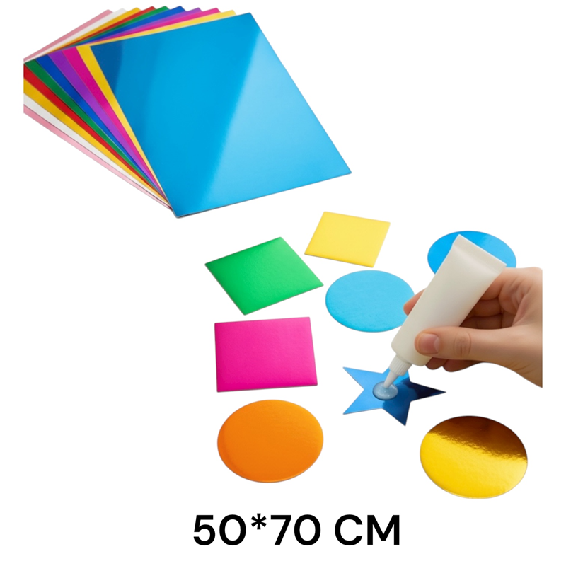 50*70 Cm Aynalı Metalik Karton 10 Renk 10'Lu Paket * Koli 30