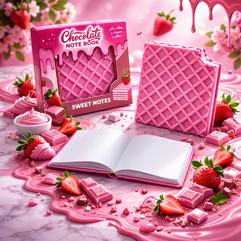 Çilekli Gofret Not Defteri Kokulu 9*10 Cm 12'Li Paket Çilekli Gofret Not Defteri Kokulu 9*10 Cm 12'Li Paket