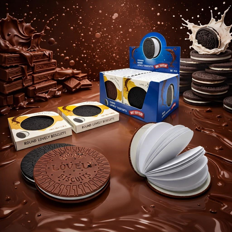 Oreo Bisküvi Çikolata Kokulu Not Defteri 9*9 Cm 18'Li Paket