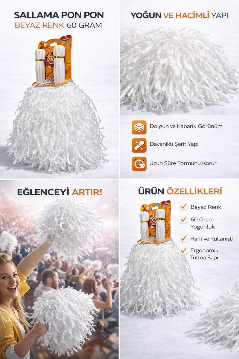 EXTRA DOLGUN PONPON SEDEFLİ 2Lİ -BEYAZ