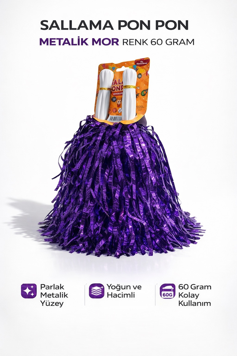 EXTRA DOLGUN PONPON METALİK 2Lİ -MOR