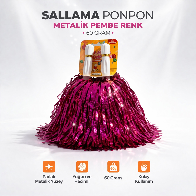 EXTRA DOLGUN PONPON METALİK 2Lİ -PEMBE/FUŞYA