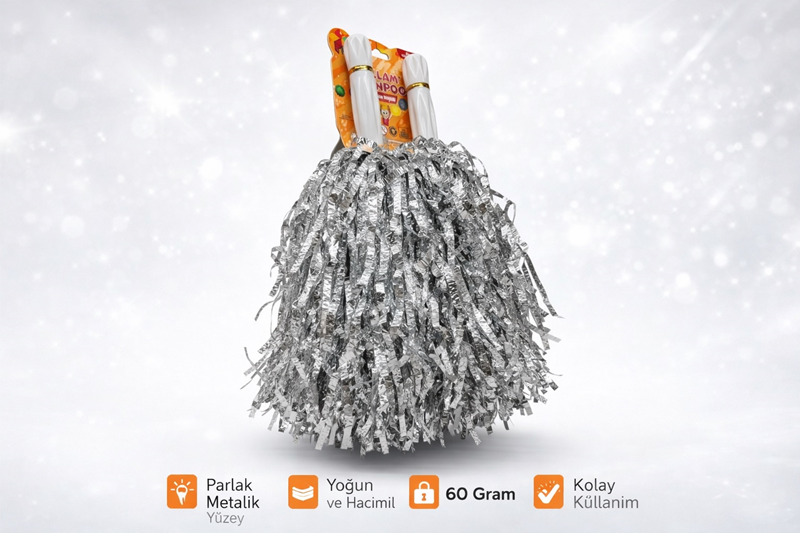 EXTRA DOLGUN PONPON METALİK 2Lİ -GÜMÜŞ/GRİ