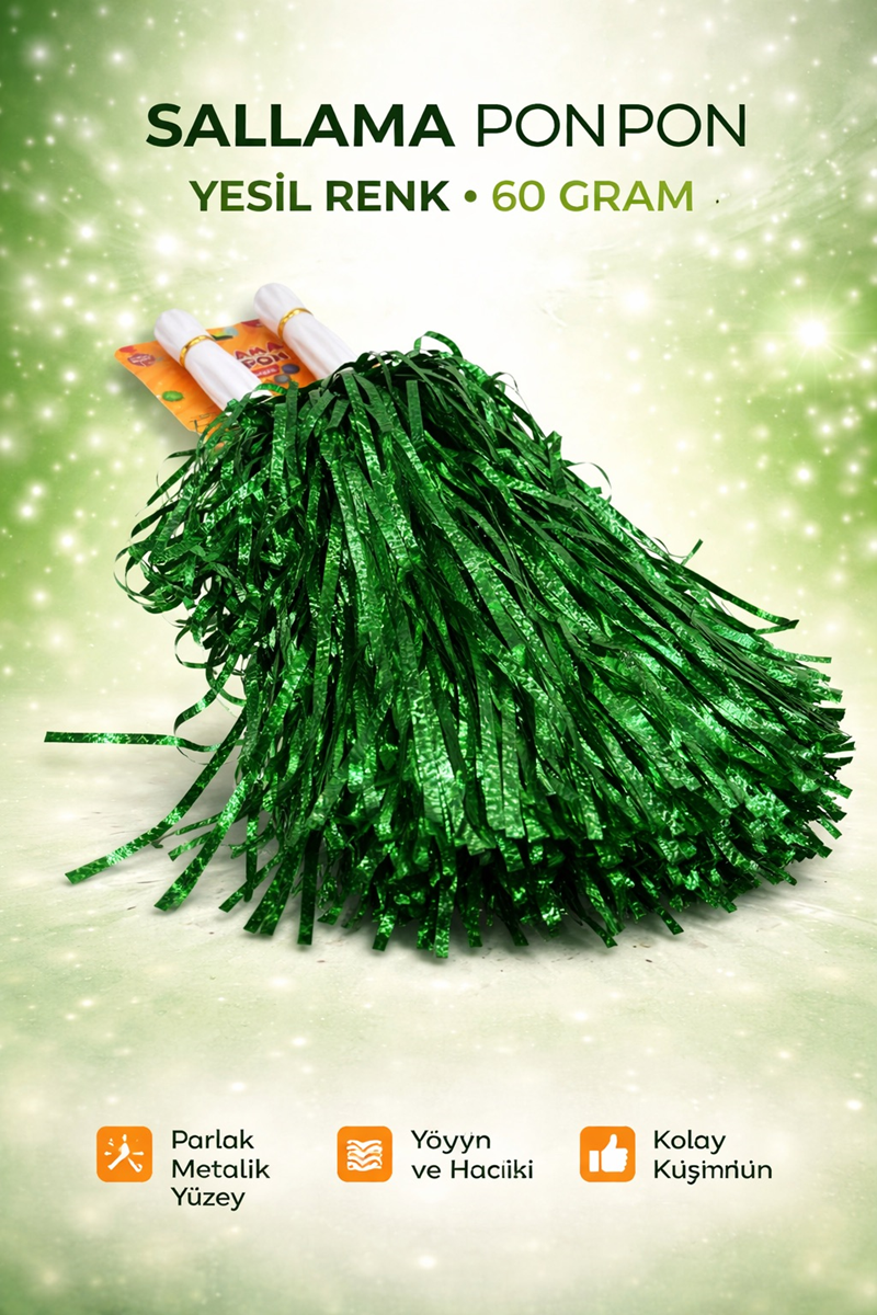 EXTRA DOLGUN PONPON METALİK 2Lİ -YEŞİL