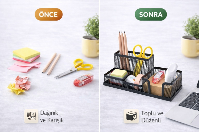 Metal 3Lü Bitişik Kalemlik Seti