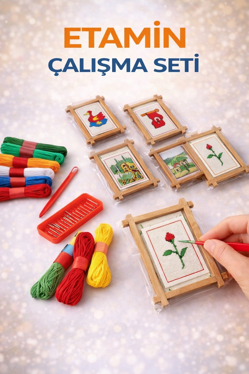 Etamin Çalışma Seti Ahşap Model