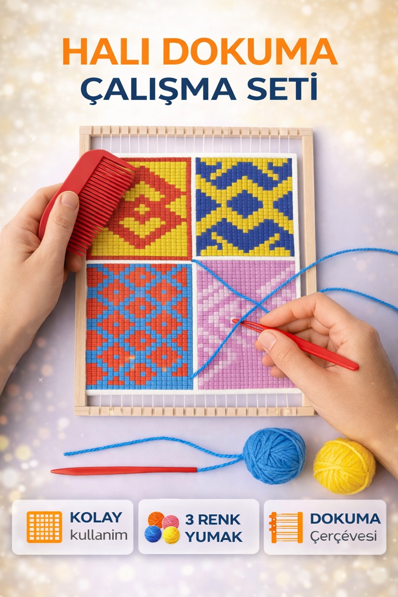 Halı Dokuma Çalışma Seti Ahşap Model