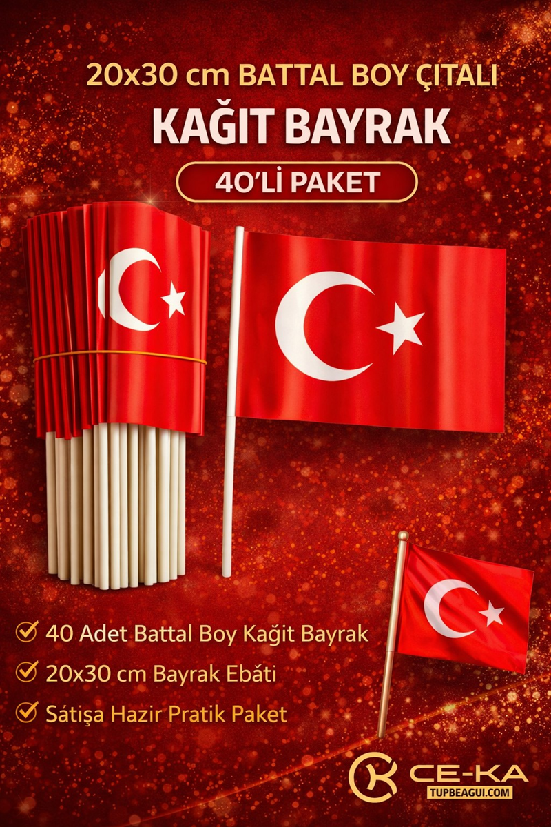 SOPALI KAĞIT BAYRAK BÜYÜK BOY 40LI PAKET SOPALI KAĞIT BAYRAK BÜYÜK BOY 40LI PAKET