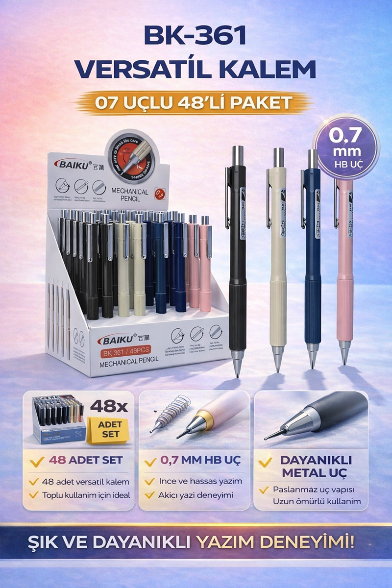 Bk-361 Metal Renkli Versatil Uçlu Kalem 0.7 Uç 48Li Paket Bk-361 Metal Renkli Versatil Uçlu Kalem 0.7 Uç 48Li Paket