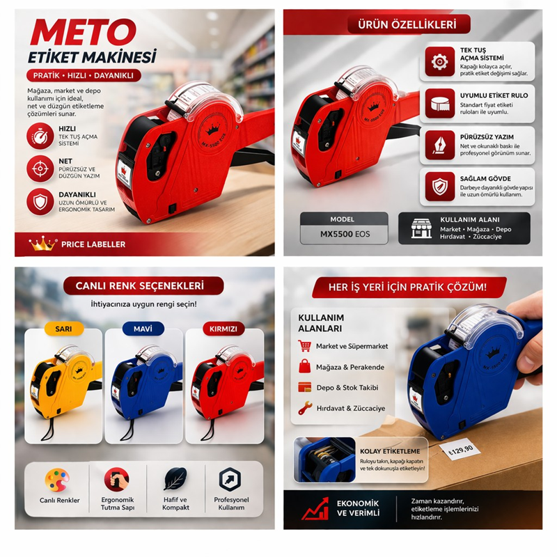 Meto Etiket Makinesi (Yedek Kartuşlu)