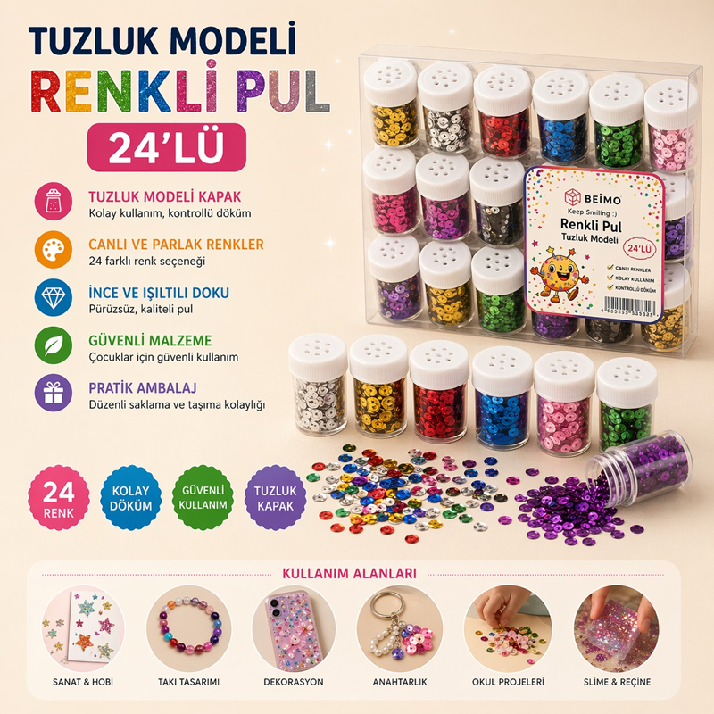 Renkli Tuzluk Modeli Karışık Pul 24'Lü Paket Renkli Tuzluk Modeli Karışık Pul 24'Lü Paket