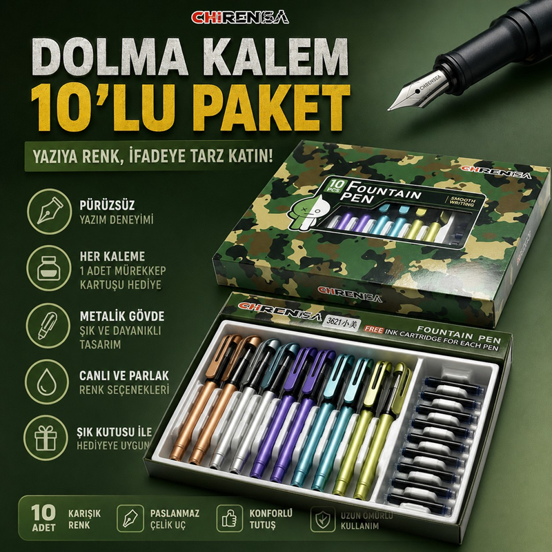 Dolma Kalem 10'Lu (Hem Çekmeli Hem Doldurmalı) * Koli 80 Dolma Kalem 10'Lu (Hem Çekmeli Hem Doldurmalı) * Koli 80