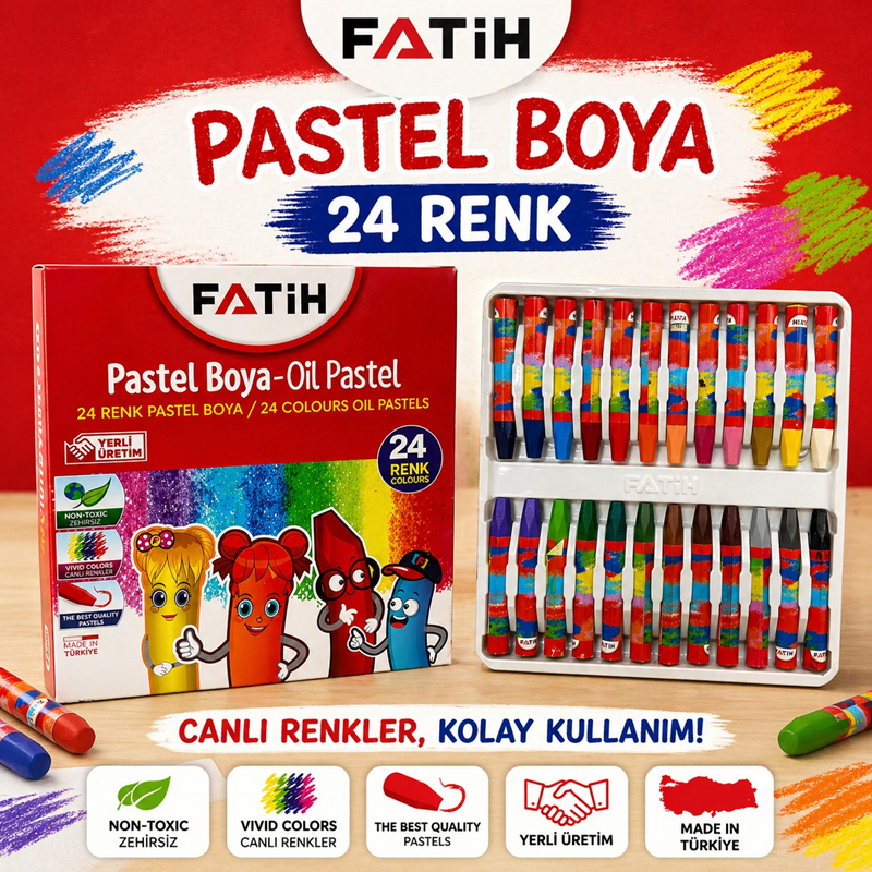 Fatih Pastel Boya 24 Renk Fatih Pastel Boya 24 Renk