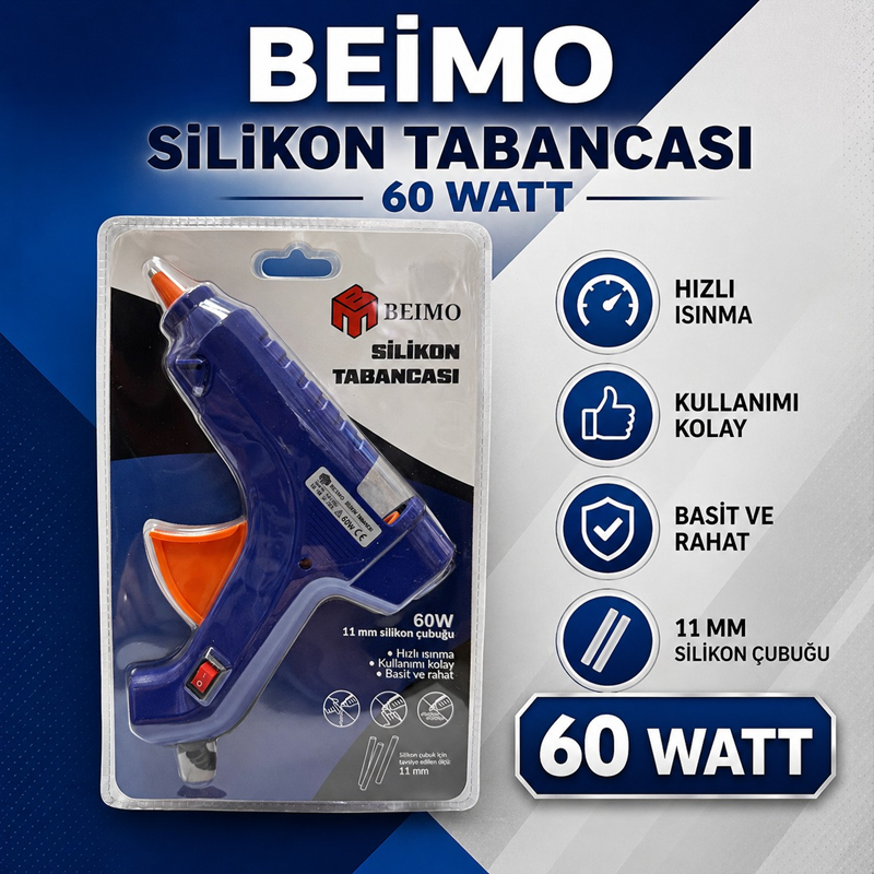Sıcak Silikon Tabancası 60 Watt (Kalın Silikonlara Uygun) * Koli 72 Sıcak Silikon Tabancası 60 Watt (Kalın Silikonlara Uygun) * Koli 72