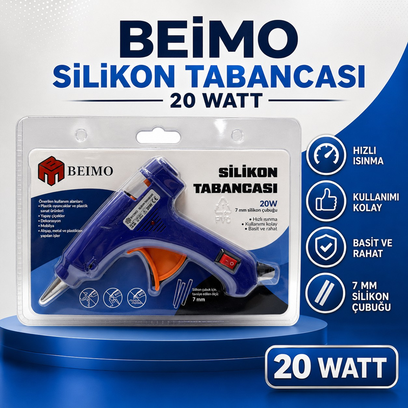Sıcak Silikon Tabancası 20 Watt (İnce Silikonlara Uygun) * Koli 96 Sıcak Silikon Tabancası 20 Watt (İnce Silikonlara Uygun) * Koli 96