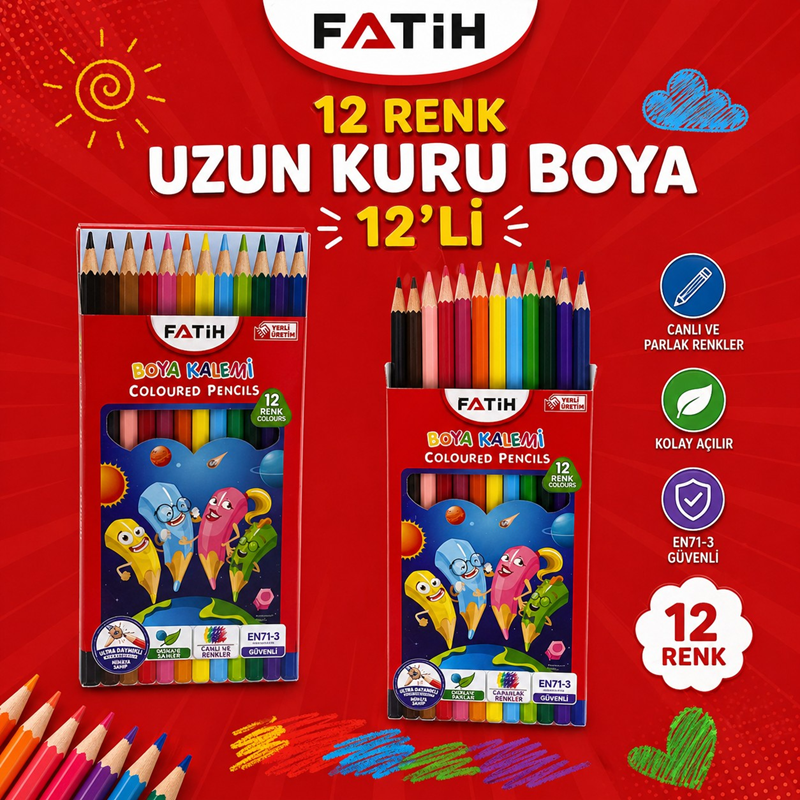 Fatih Uzun Kuru Boya 12 Renk 12'Li Paket Fatih Uzun Kuru Boya 12 Renk 12'Li Paket