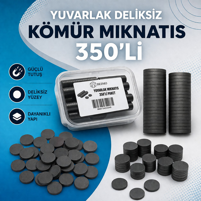 Yuvarlak Kömür Mıknatıs 3*17 Mm 350'Li Paket