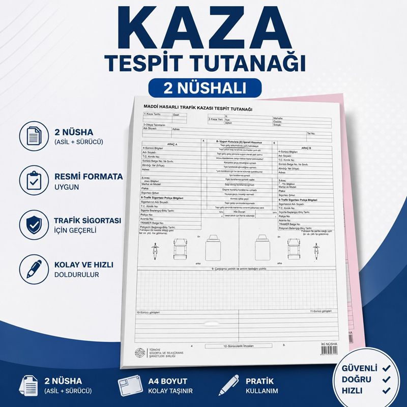 Kaza Tespit Tutanağı 50'Li Kaza Tespit Tutanağı 50'Li