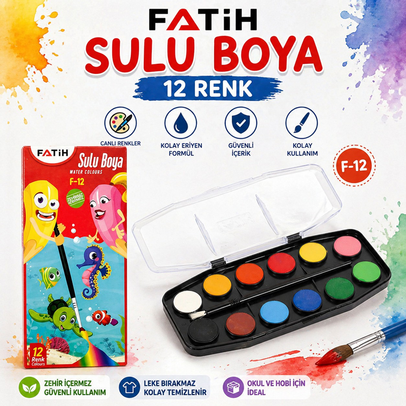 Fatih Sulu Boya 12 Renk Fatih Sulu Boya 12 Renk