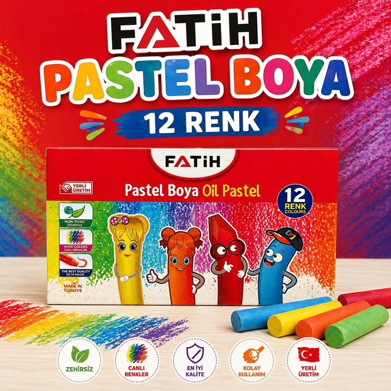 Fatih Pastel Boya 12 Renk Fatih Pastel Boya 12 Renk