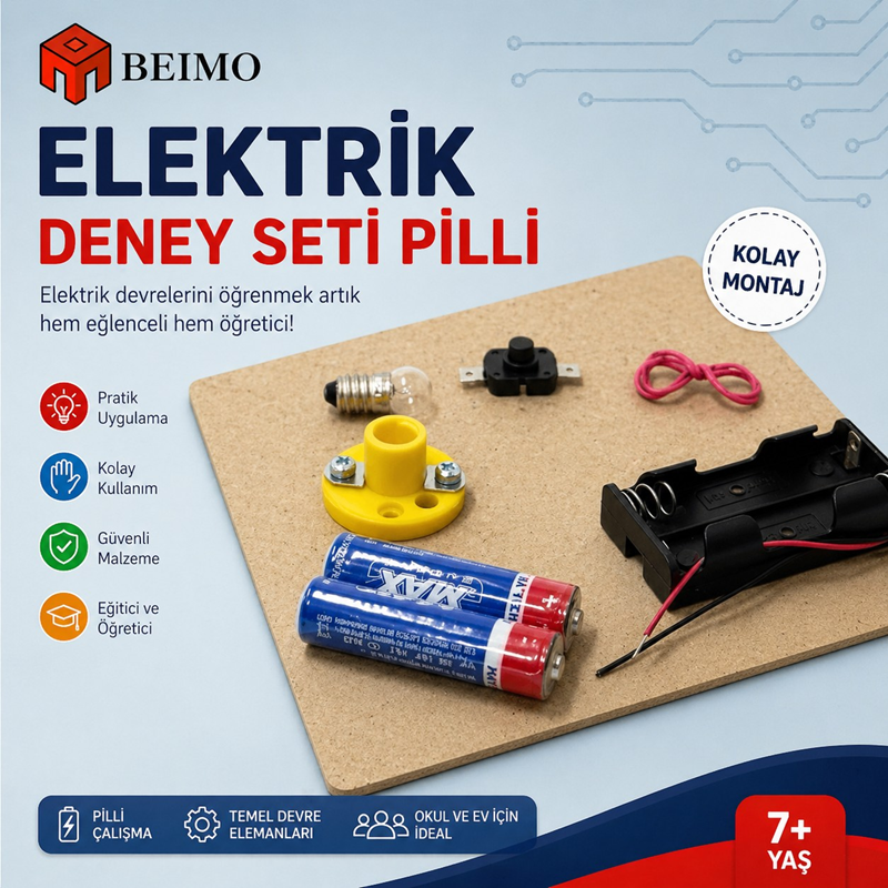 Poşetli Elektrik Deney Seti Pilli Poşetli Elektrik Deney Seti Pilli