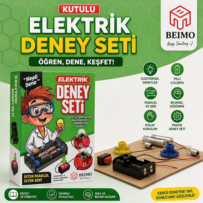 Kutulu Lüks Elektrik Deney Seti (İster Paralel İster Seri) Kutulu Lüks Elektrik Deney Seti (İster Paralel İster Seri)