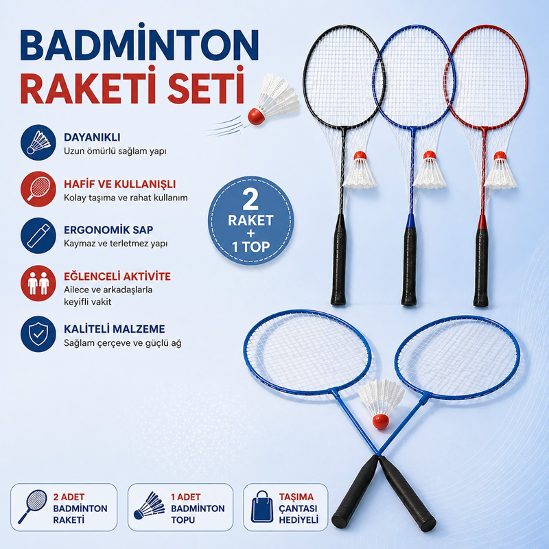 Badminton Raket Seti Çiftli * Koli 50 Badminton Raket Seti Çiftli * Koli 50