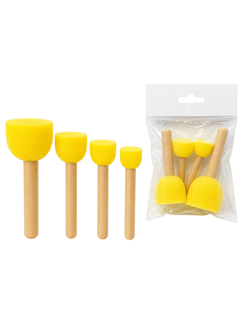 Pon Pon Sünger Fırça 4'Lü Set * Box 40 Pon Pon Sünger Fırça 4'Lü Set * Box 40