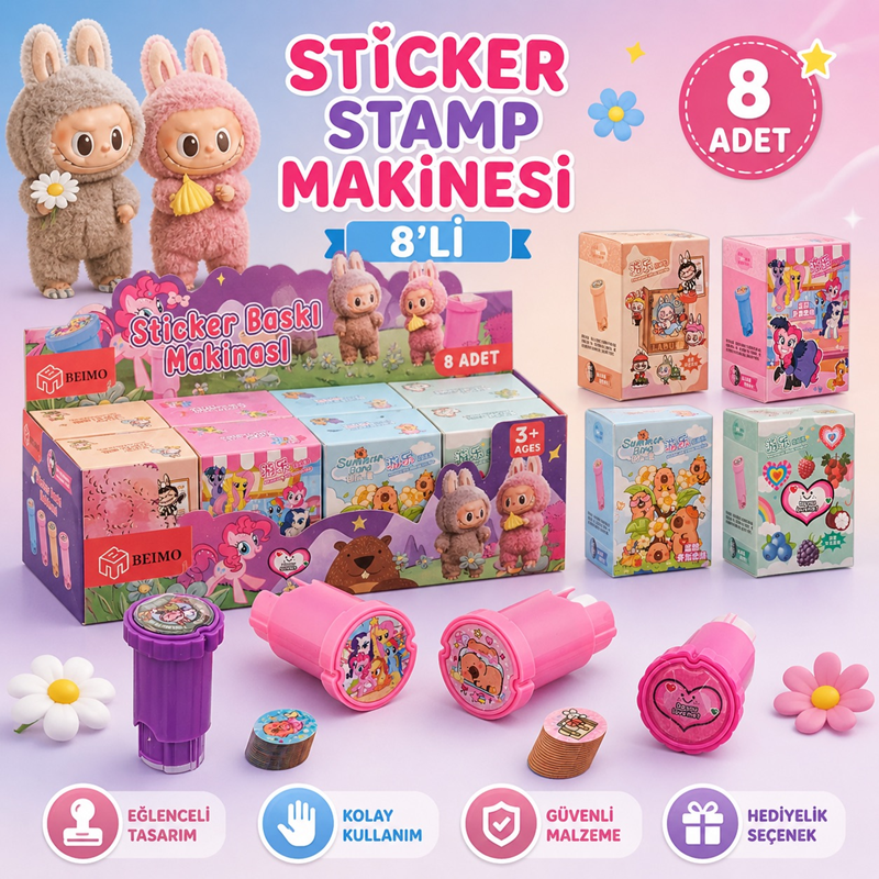 Sticker Stamp Baskı Makinası 8'Li Paket