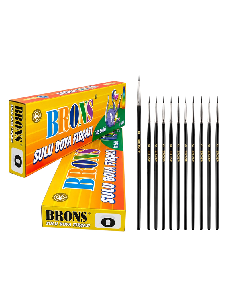 Brons No.0 Sulu Boya Fırçası 12'Li Brons No.0 Sulu Boya Fırçası 12'Li
