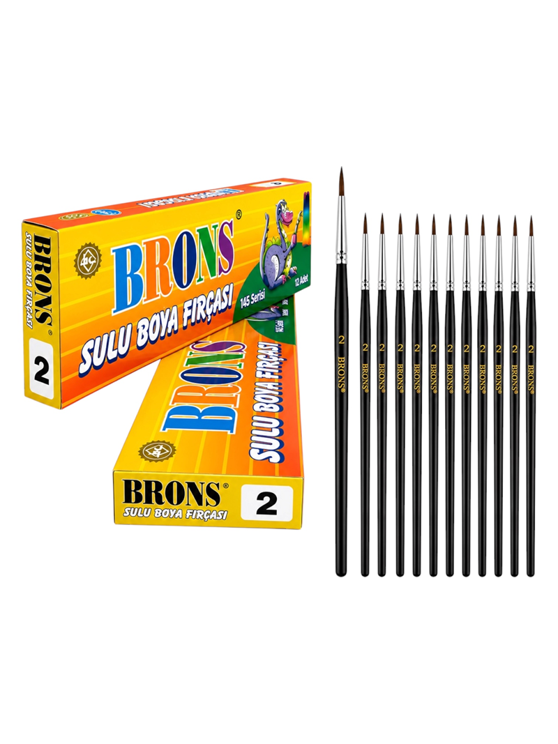 Brons No.2 Sulu Boya Fırçası 12'Li Brons No.2 Sulu Boya Fırçası 12'Li