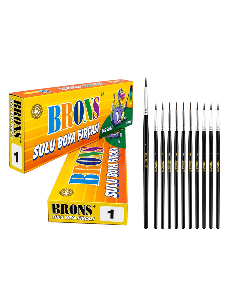 Brons No.1 Sulu Boya Fırçası 12'Li Brons No.1 Sulu Boya Fırçası 12'Li