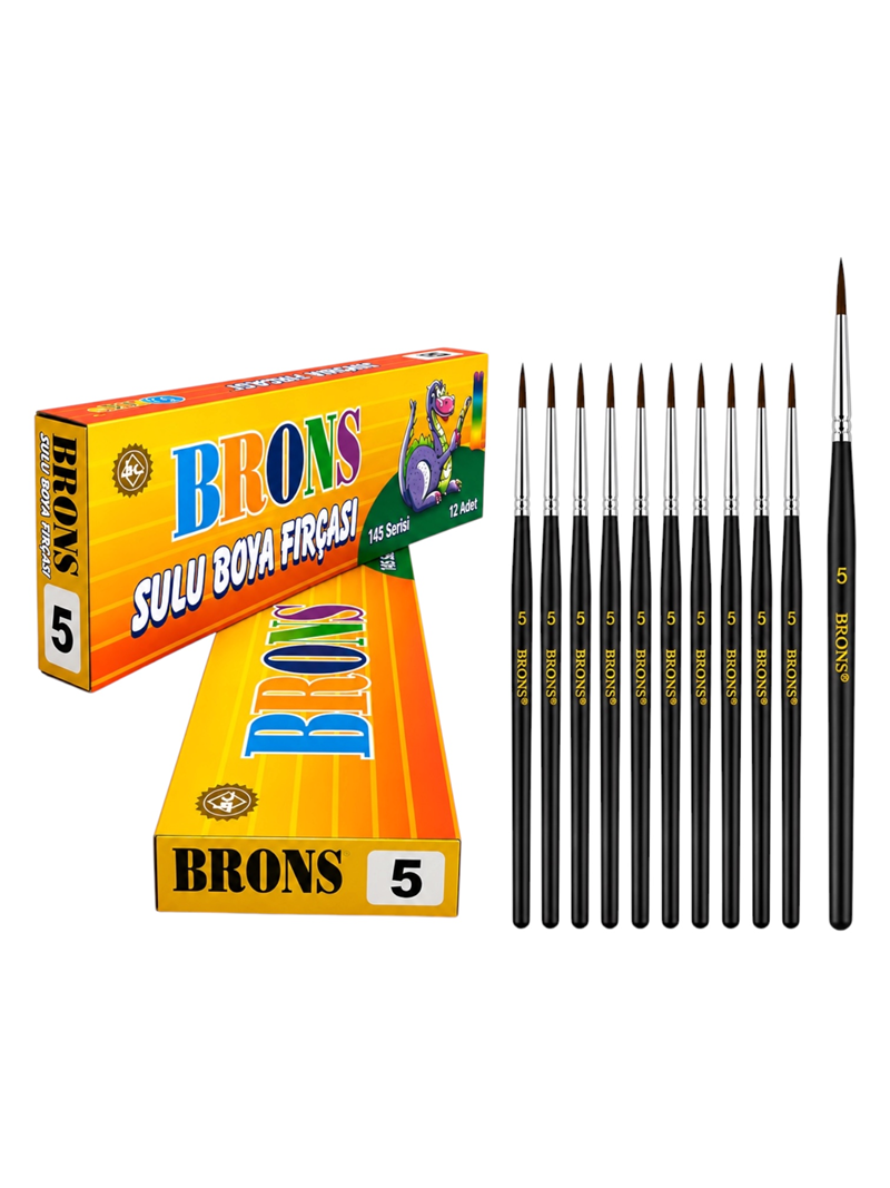 Brons No.5 Sulu Boya Fırçası 12'Li Brons No.5 Sulu Boya Fırçası 12'Li