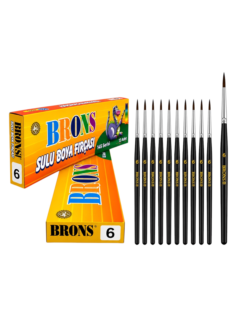 Brons No.6 Sulu Boya Fırçası 12'Li Brons No.6 Sulu Boya Fırçası 12'Li