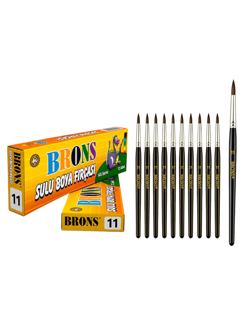 Brons No.11 Sulu Boya Fırçası 12'Li Brons No.11 Sulu Boya Fırçası 12'Li