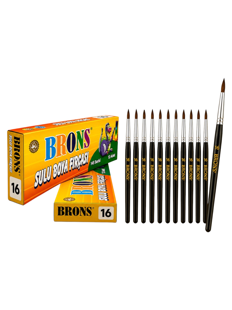 Brons No.16 Sulu Boya Fırçası 12'Li Brons No.16 Sulu Boya Fırçası 12'Li