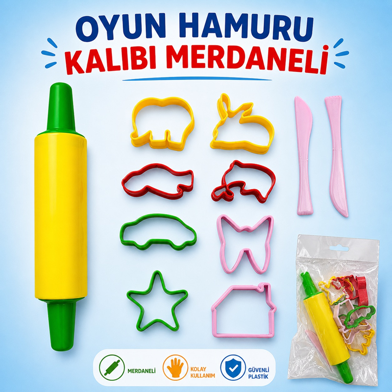 Oyun Hamuru Kalıbı Merdaneli Poşetli