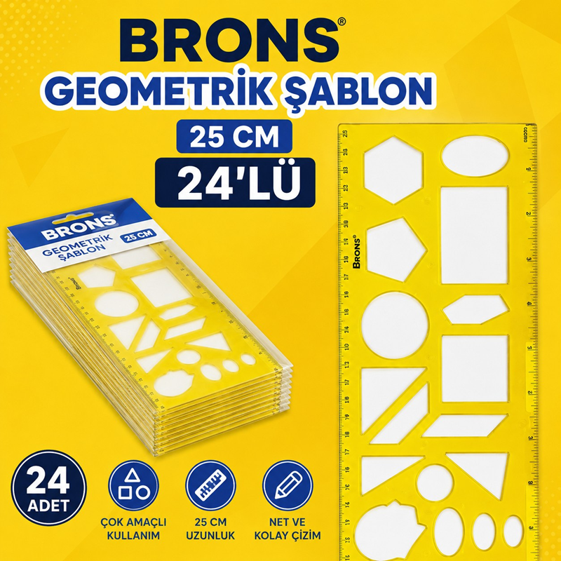 Brons Geometrik Şablon 24'Lü