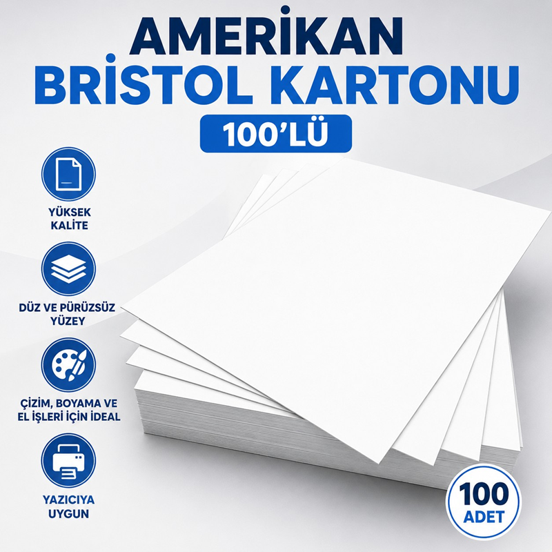 Amerikan Bristol Kartonu 100'Lü