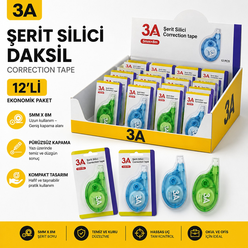 3A Şerit Daksil (Şerit Silici) 12'Li