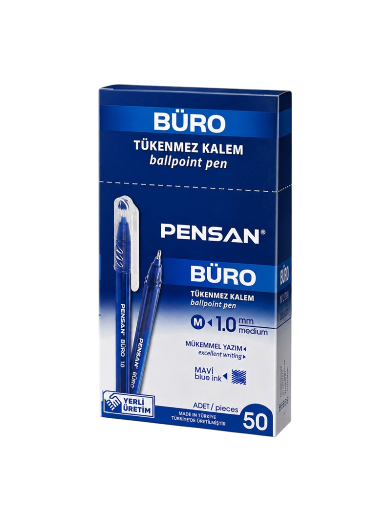 Pensan Büro Tükenmez Kalem Mavi Renk 1.0 Mm 50'Li Pensan Büro Tükenmez Kalem Mavi Renk 1.0 Mm 50'Li